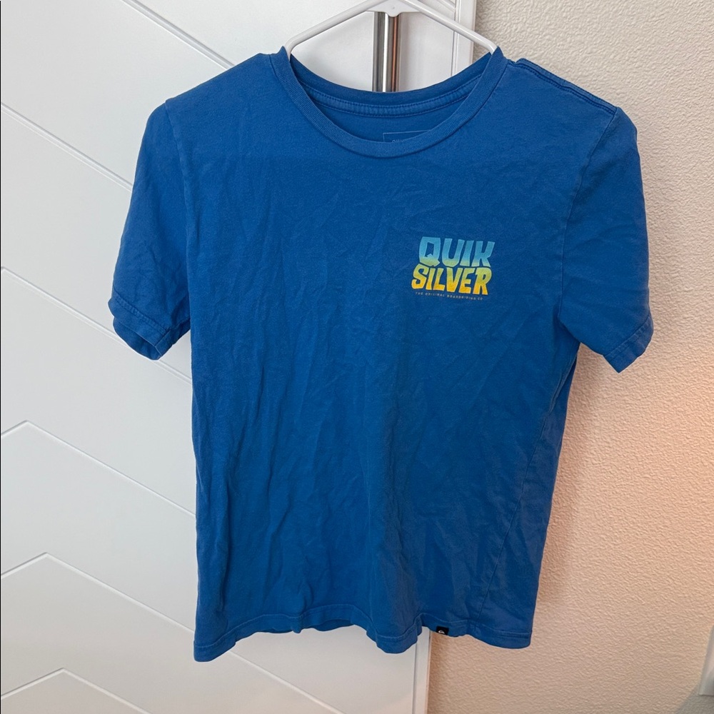 Quiksilver Blue Tee with Multicolor Logo